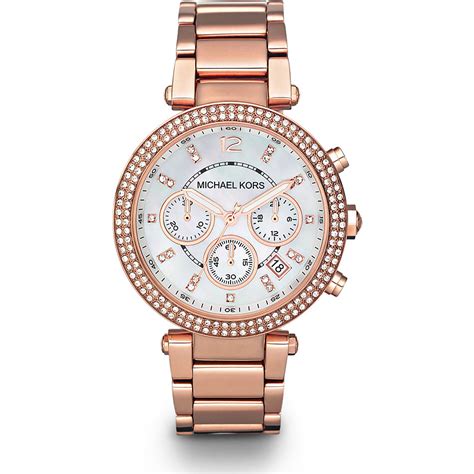 ladies michael kors parker rose gold glitz watch mk5491|Michael Kors parker rose gold tone.